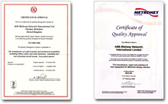 BS EN ISO 9001:2000 Certificate and Metronet Certificate